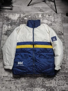 Men's (XL) Helly Hansen Two-Sided Rare Sport Sailing Down Jacket Vintage - Picture 1 of 18