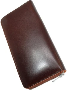 Cartera Larga Cordobés Marrón Oscuro Para Hombre Cartera Caballo Cuero Cuero Cuero de Caballo Genuino - Imagen 1 de 8
