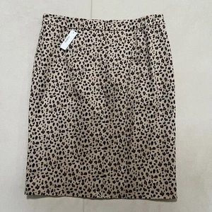 J. Crew Skirt Cheetah/ Animal Print Straight & Pencil Tan/ Brown Womens 12 - Picture 1 of 17