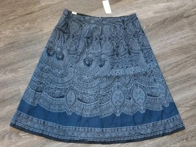 NWT Dress Barn Skirt Womens Paisley Black Blue Boho Size 12 - Image 1 of 4