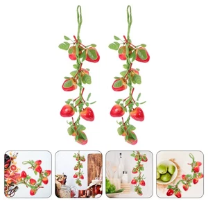 3 Pcs Simulated Strawberry Skewers Garland for Decorating Ornaments - Picture 1 of 12