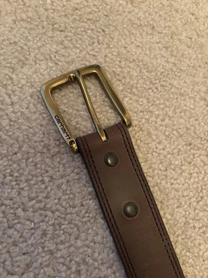 Carhartt Men’s Brown Leather Belt SZ 34  - Image 1 of 4