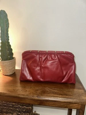 Clutch/transversal vintage de couro vermelho Morris Moskowitz - Imagem 1 de 4