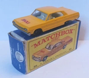 Matchbox RW #20c 1:72 Chevrolet Impala "Taxi" gelb mit Original Box Typ-E Lesney - Bild 1 von 11