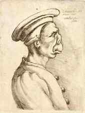 Wenceslas Hollar Man with flat nose and protruding mouth Photo Print A4