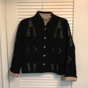 Preowned Chico's Blanket Jacket - Southwestern Graphics - sz 2 - Picture 1 of 7