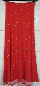 Maxi falda para mujer Lularoe roja con cuadrados rojos y multicolores talla XS NUEVA CON ETIQUETAS - Imagen 1 de 3