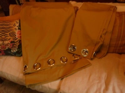 Ballard Sunbrella Fabric 50x106 Dijon/Tan Grommet Curtain Panel Pair   NWOT - Image 1 of 4