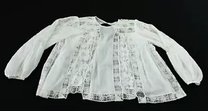 Forever That Girl Women's Long-Sleeve Lace Peasant Blouse JW7 White Size 2XS - Picture 1 of 5
