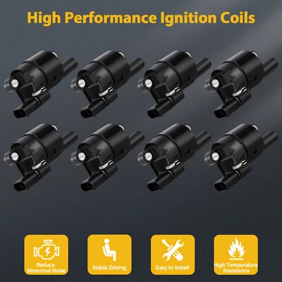 8 Round Ignition Coil Fits 2014-18 GMC Sierra 1500 6.2L 5.3L 4.3L Camaro UF742 - Image 1 of 4