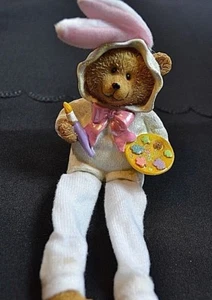NEW CVS Pharmacy Home Decor Shelf Sitter Painter Bear In Bunny Costume Resin - Picture 1 of 3