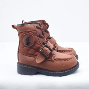POLO BY RALPH LAUREN Toddler Leather Ranger Hi Ultra Boots Tan Size 5 - Picture 1 of 9