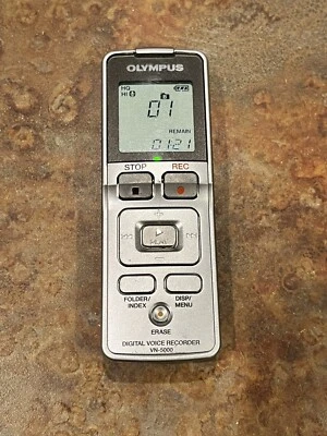 OLYMPUS VN-5000 DIGITAL VOICE RECORDER PORTABLE HANDHELD-DICTAPHONE *Tested* K - Image 1 of 3