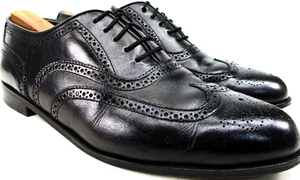 Oakton Classic Men Wingtip Oxford Shoes Black Size 12 D Style 74069 Made India - Picture 1 of 8
