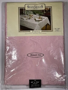 Regency Home Statements Oblong Tablecloth Cotton Blend 60” x 104” Tea Rose NEW - Picture 1 of 7