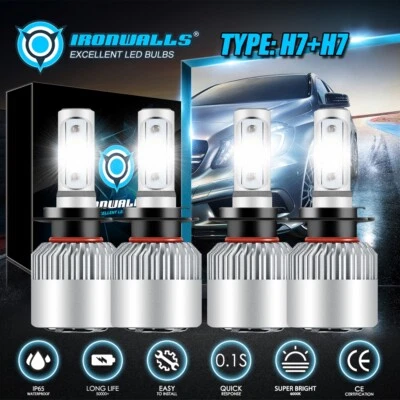 For Mercedes-Benz C250 C300 C350 - 4X Combo Headlight High & Low Beam LED Bulbs - Image 1 of 4