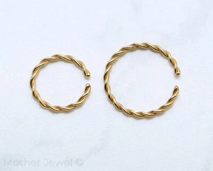 16G 14K YELLOW GOLD IP ANNEALED BENDABLE HOOP CARTILAGE SEPTUM NOSE HELIX RING - Picture 1 of 9