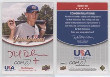 2009 Upper Deck USA Baseball Box Set Red Ink /25 Nick Delmonico #IN18U-ND Auto
