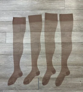 1960s Schiaparelli Brown Nylon Stockings Pantyhose Hosiery 2 Pairs in Box - Picture 1 of 11