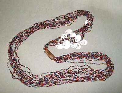 12 Collares Semillas Cuentas - Lote de UNA DOCENA, Multicolor 46" (23" gota) NUEVO vintage Foto 1 de 3