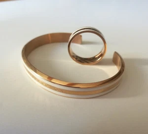 Set Armreif und Ring: Daniel Wellington Emaille Satin White roségold Gr. S - Bild 1 von 14