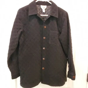 Talbots Small Black Quilted Button Front Insulated Jacket Coat Shacket S - Picture 1 of 8