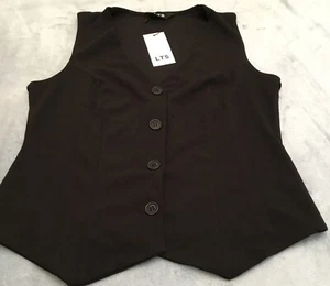 Long Tall Sally Black Women’s Vest Classy Casual Size 12 NWT - Picture 1 of 7