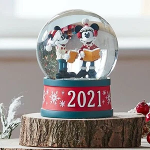 Disney Store Mickey Mouse Minnie Mouse 2021 Weihnachten Schneekugel - Bild 1 von 6