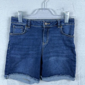 Cat & Jack Girls Super Stretch Super Elastizado Midi Denim Shorts Blue SZ XL(14) - Picture 1 of 11