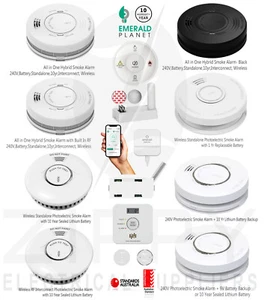 Emerald Smoke Alarms (Wired 240V, Wireless, Wireless Interconnect, 10YR Battery) - Picture 1 of 77