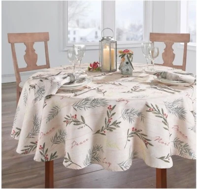 Elrene Holiday Tree Trimmings Table Cloth 70" Round - Christmas - 100913 - Image 1 of 4