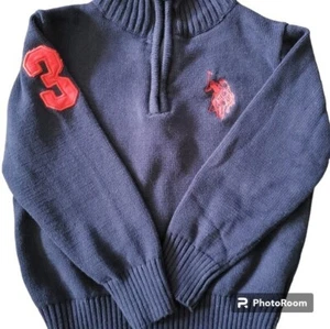Kids Navy Blue Polo Sweater Size 5/6 - Picture 1 of 5