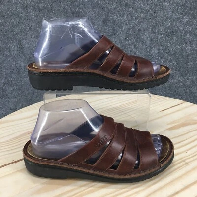 NAOT Sandalias Mujer 37 Informales Cómodas Puntera Abierta Deslizables Cuero Marrón Foto 1 de 4