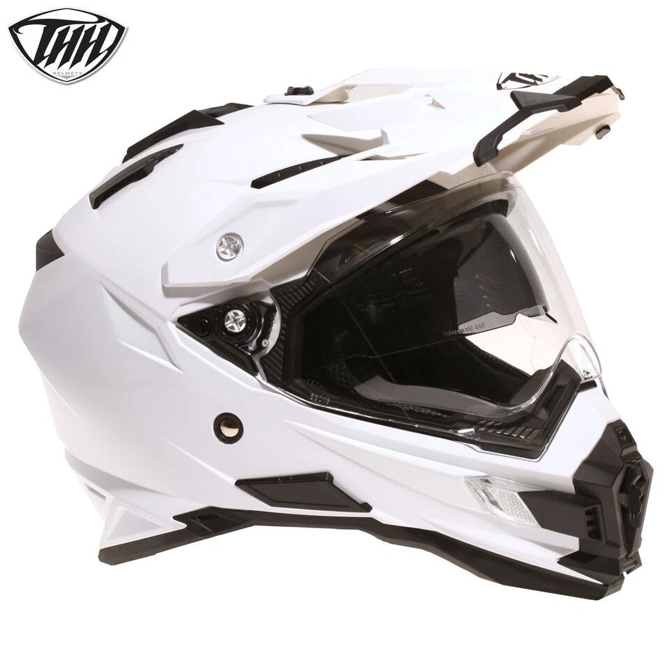 THH TX27 DUAL SPORT ADULT GLOSS WHITE ENDURO MOTORCYCLE MOTO-X OFFROAD HELMET - Image 1 of 1