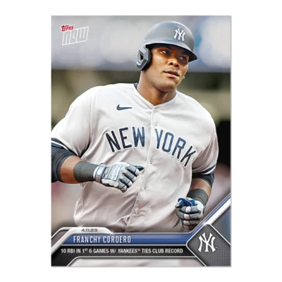 Franchy Cordero - 2023 MLB TOPPS NOW Card 96 - 10 RBI in 1st 6 Games Record - Image 1 of 2