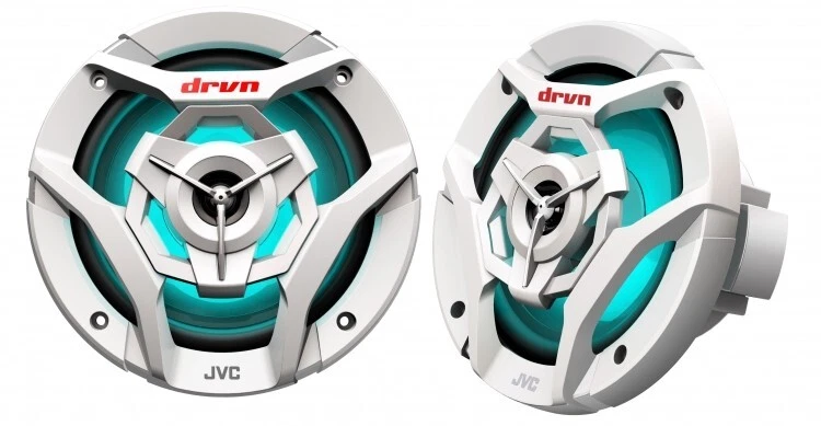 2x JVC CS-DR620MBL 6.5" 260W Marine 2-Way Black Speakers with MultiColor LED