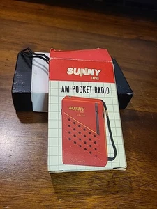 Vintage 1980er Sunny Japan schwarz AM Taschenradio SX100 mit Originalkarton LESEN - Bild 1 von 12