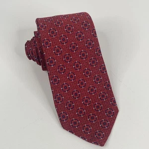 Seidenkrawatte 7-fach Daniel Cremieux limitierte Auflage Signature Collection rot geometrisch - Bild 1 von 10