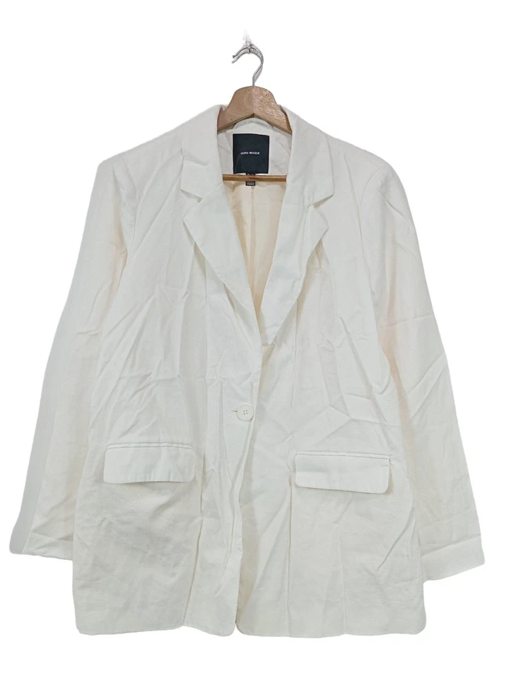 VERO MODA Blazer largo Mujeres Blazer Talla EU 42 blanco look casual - Imagen 1 de 4