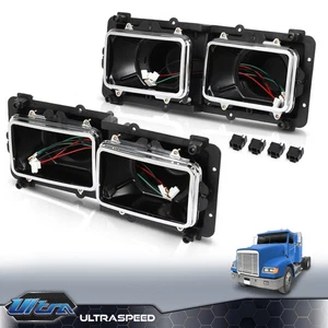 Bases de carcasa de faros izquierda+derecha aptas para Freightliner FLD112 FLD120 1989-2008 - Imagen 1 de 12