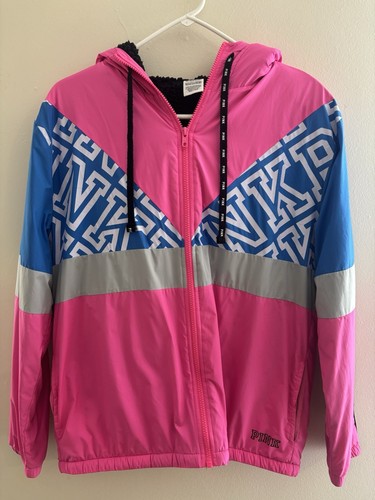 UNDERCOVER Giacca a vento Victoria’s Secret ROSA con zip e fodera in pile donna XS S