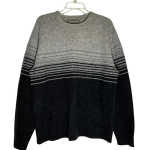 Marconi Lamb Wool Ombre Long Sleeve Pullover Sweater Mens Size XL Black /Gray - Picture 1 of 4