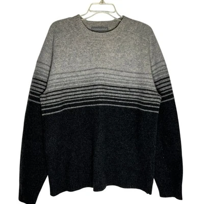 Marconi Lamb Wool Ombre Long Sleeve Pullover Sweater Mens Size XL Black /Gray - Image 1 of 4