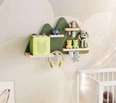 NIB NEW Floating Green Mountain Wall Shelf Tonies Box Charging Station - Image 1 of 4