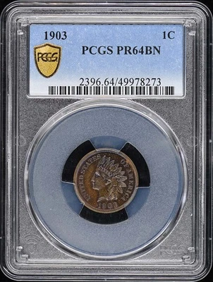 1903 1C Indian Cent - Type 3 Bronze PCGS PR64BN - Image 1 of 4