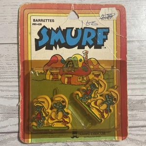 Vintage 1982 Peyo Smurf Smurfette Hair Barrettes Brand New Sealed - Picture 1 of 4