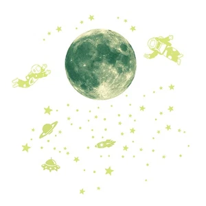 Nachtleuchtende Aufkleber Planeten Wandsticker Astronautendekor Mondaufkleber - Bild 1 von 12