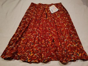 LuLaRoe Madison Skirt NWT Size S Small NEW Maroon With Feathers - Picture 1 of 4