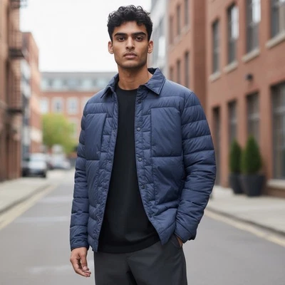 Chaqueta de plumón de ganso para hombre pequeña Obermeyer invierno exterior azul 600 Foto 1 de 4