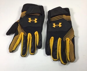 Under Armour Men’s Batting Gloves Size: Large Yellow/Black USED BUT GOOD - Picture 1 of 2